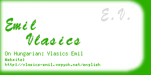 emil vlasics business card